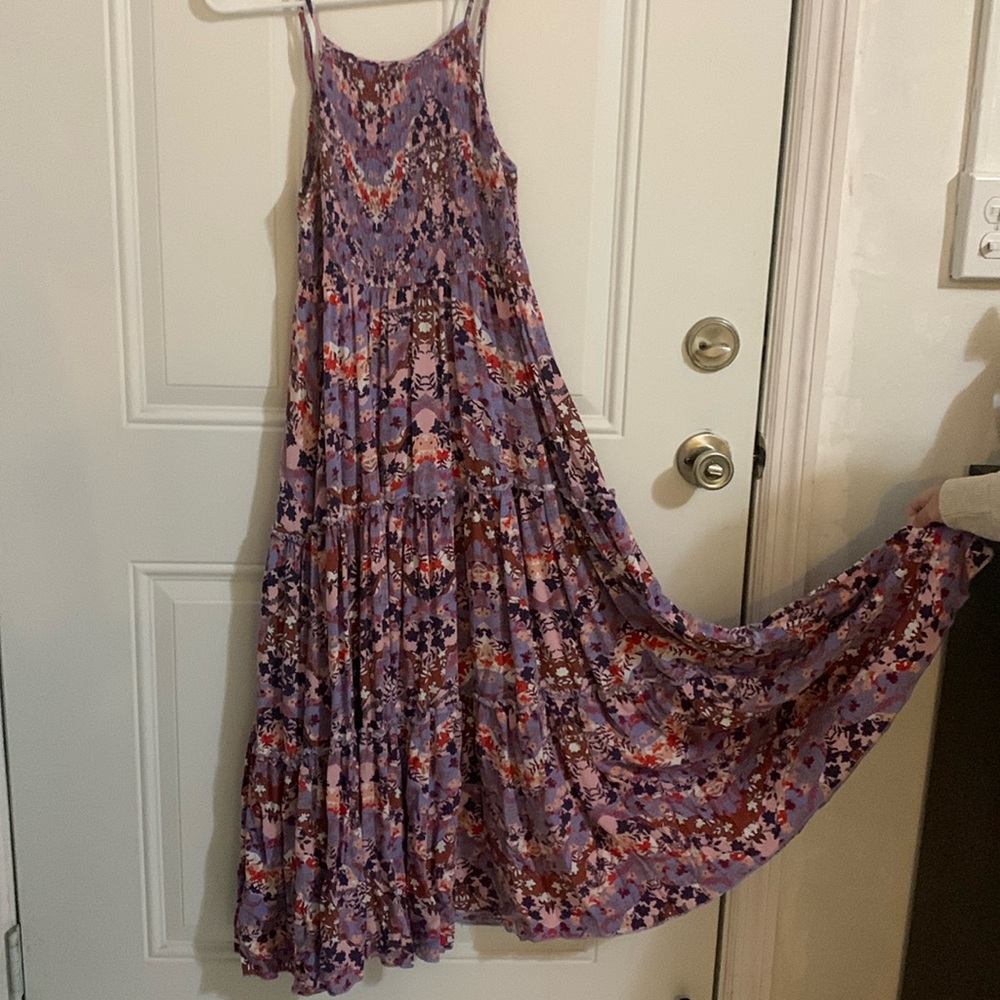 Anthropologie floral midi dress